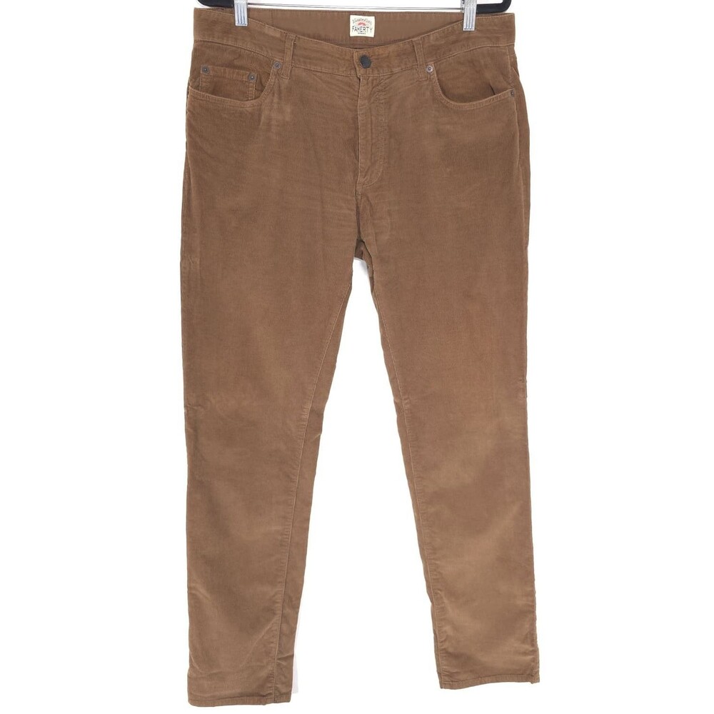 FAHERTY Men’s Corduroy Pants 36x32 Brown Slim Straight Stretch ORGANIC COTTON